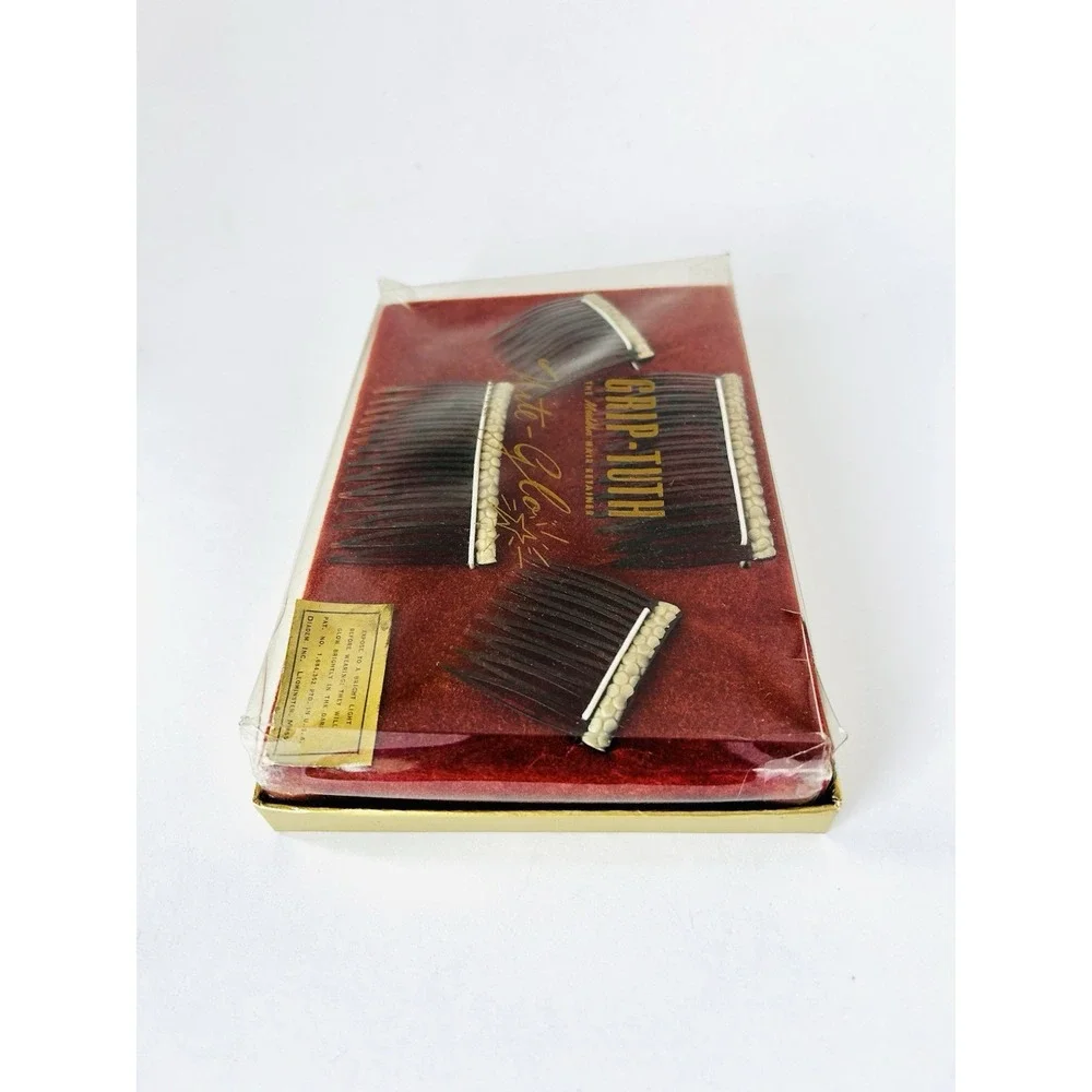 Vintage‎ Grip-Tuth Nite-Glo Glow In The Dark Tortoiseshell Hair Combs In Box